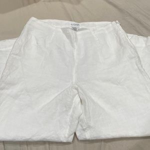 Allison Taylor Women’s Lined 100% Linen Pants in White